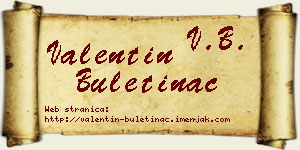 Valentin Buletinac vizit kartica